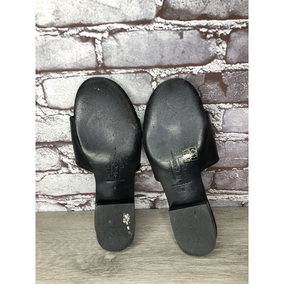 ASTARA Sahara Black Onyx Leather Handmade Slides Heel Sandals Women’s 8M US/39EU - Picture 11 of 16